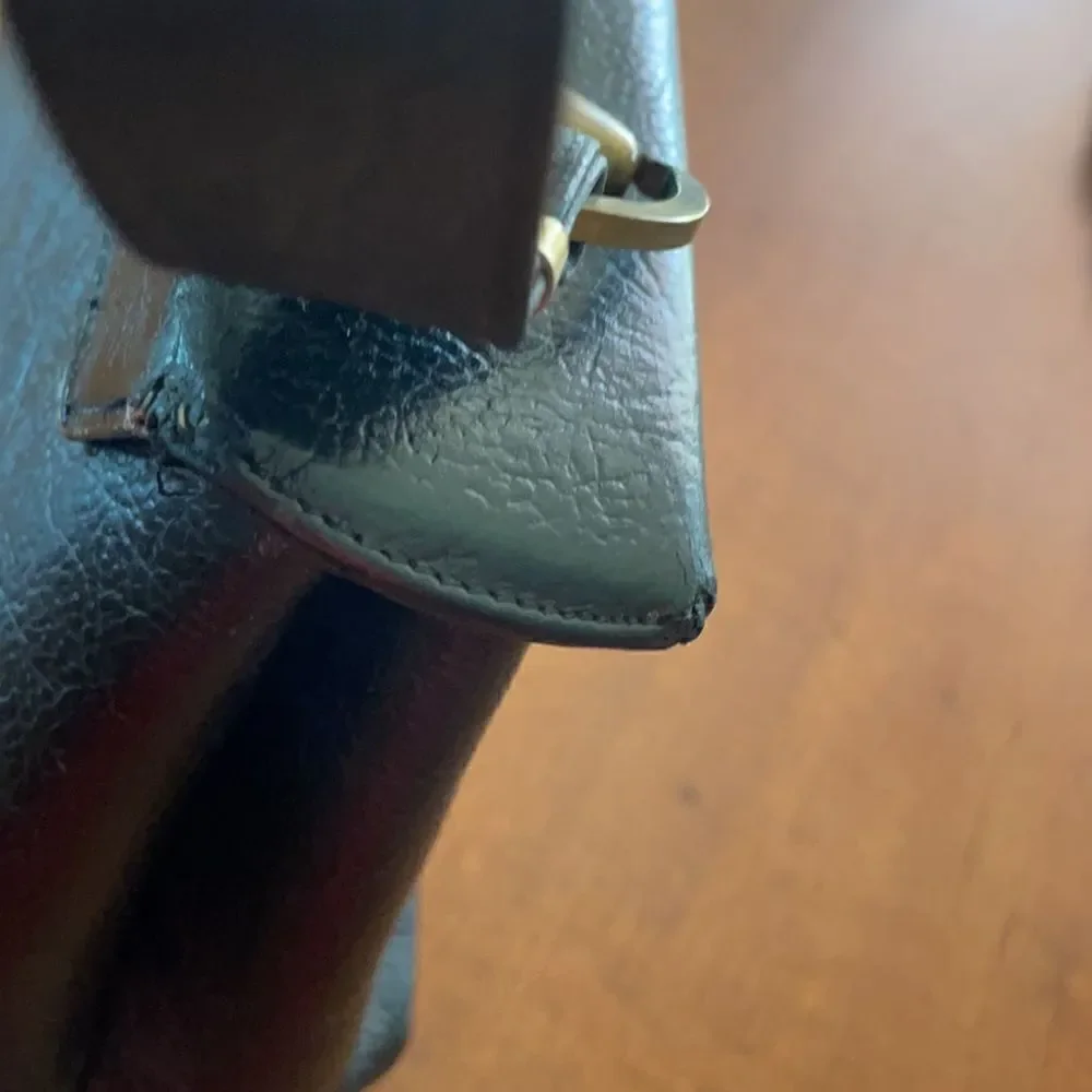 Vintage Black Leather Meeker Handbag